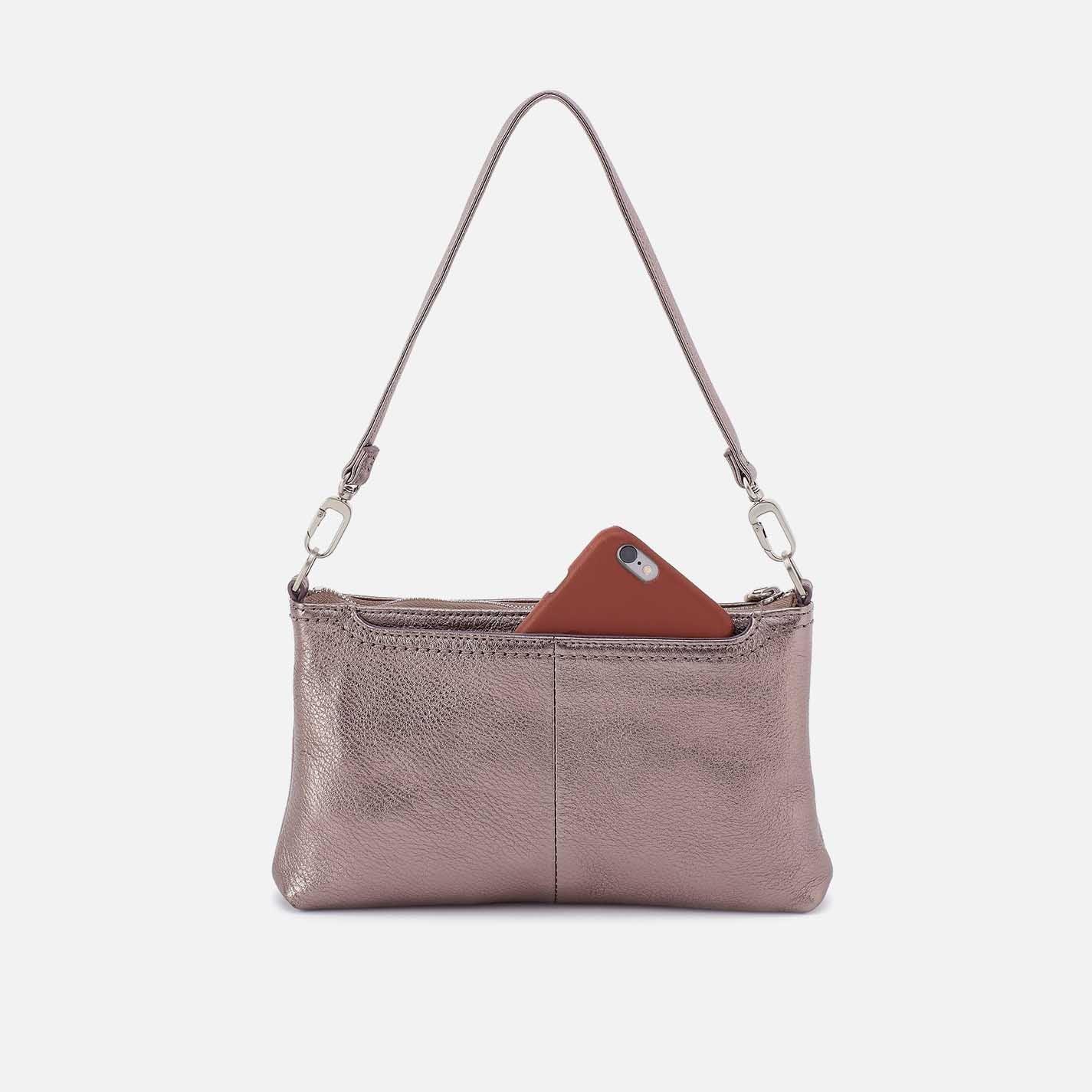 Darcy Crossbody in Metallic Leather - Pewter Spur - Image 8
