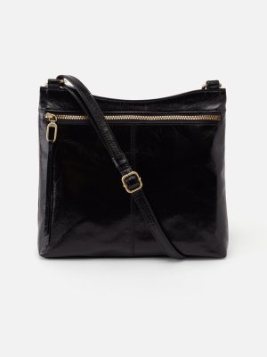Cambel Crossbody in Polished Leather - Black