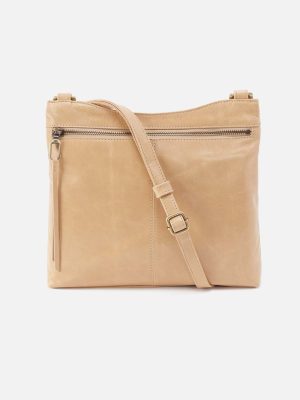 Cambel Crossbody in Polished Leather - Desert Sand