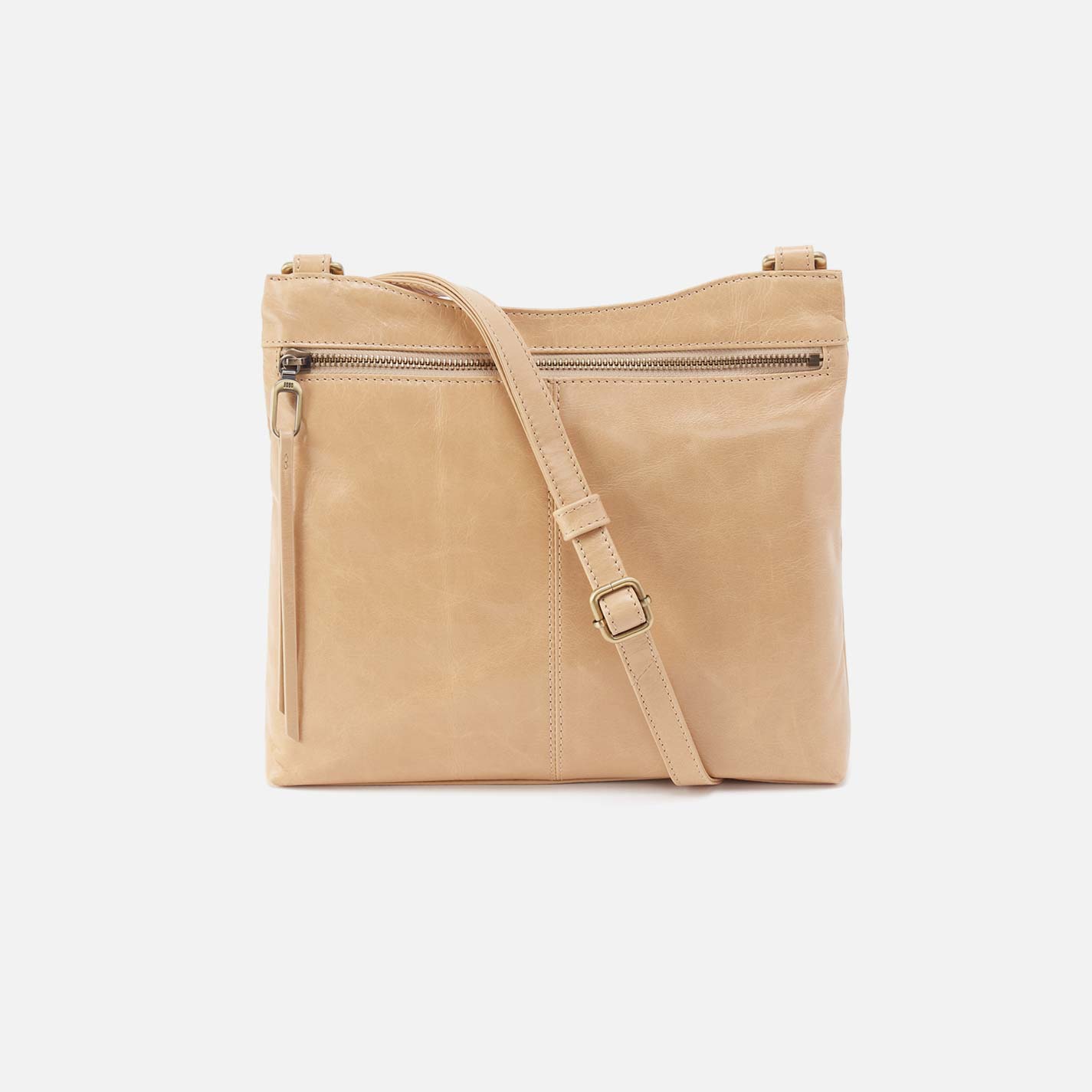 Cambel Crossbody in Polished Leather - Desert Sand