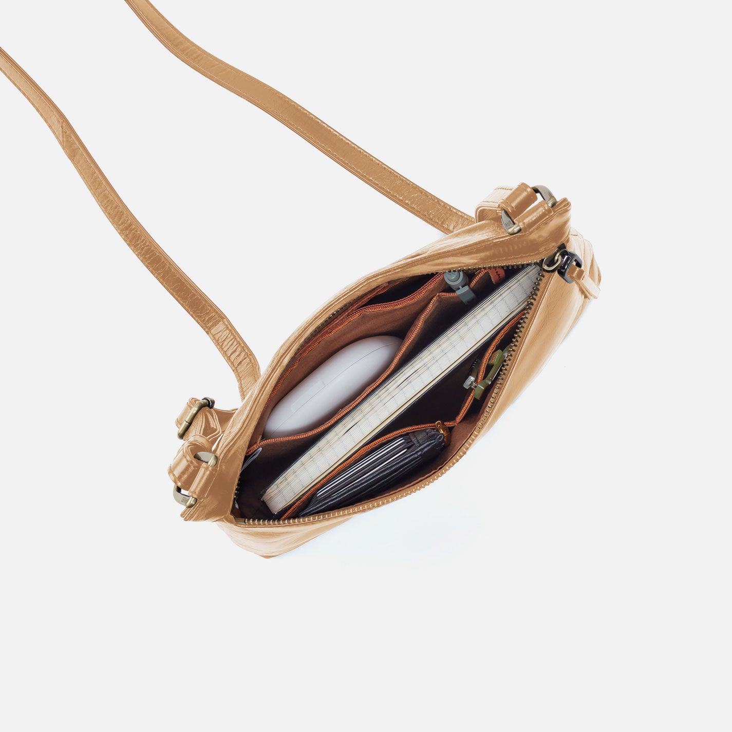 Cambel Crossbody in Polished Leather - Desert Sand - Image 3