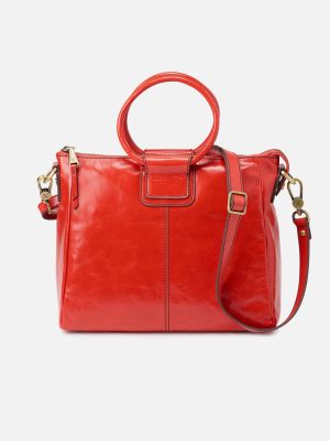 Sheila Medium Satchel In Polished Leather - Grenadine