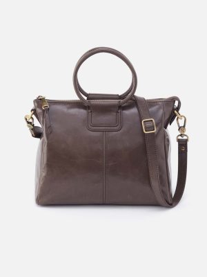 Sheila Medium Satchel in Polished Leather - Hearthstone