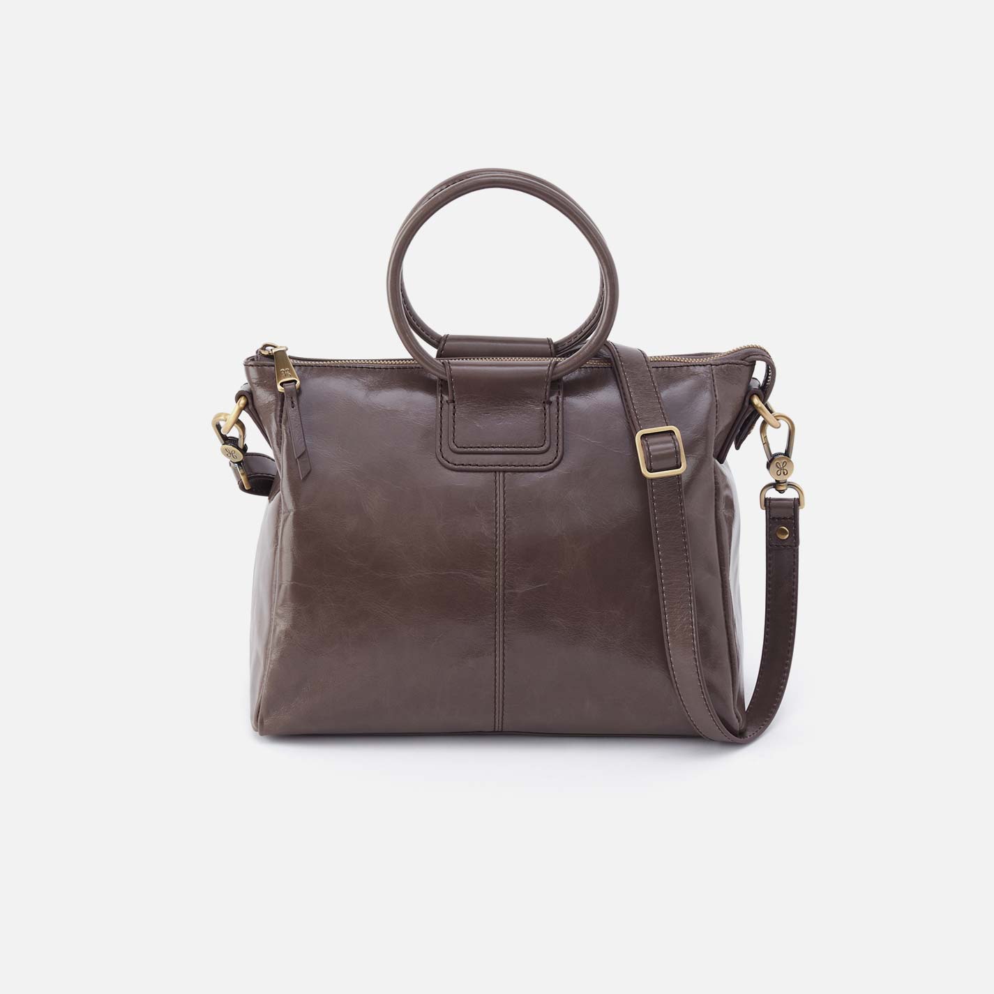Sheila Medium Satchel in Polished Leather - Hearthstone