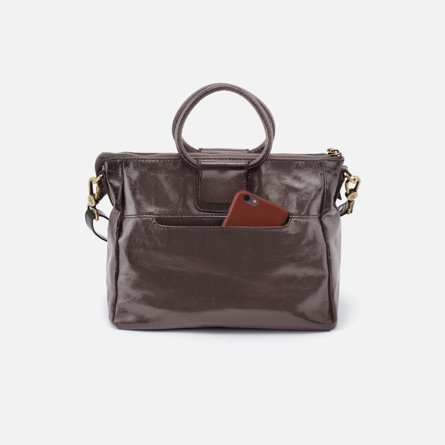 Sheila Medium Satchel in Polished Leather - Hearthstone - Image 4
