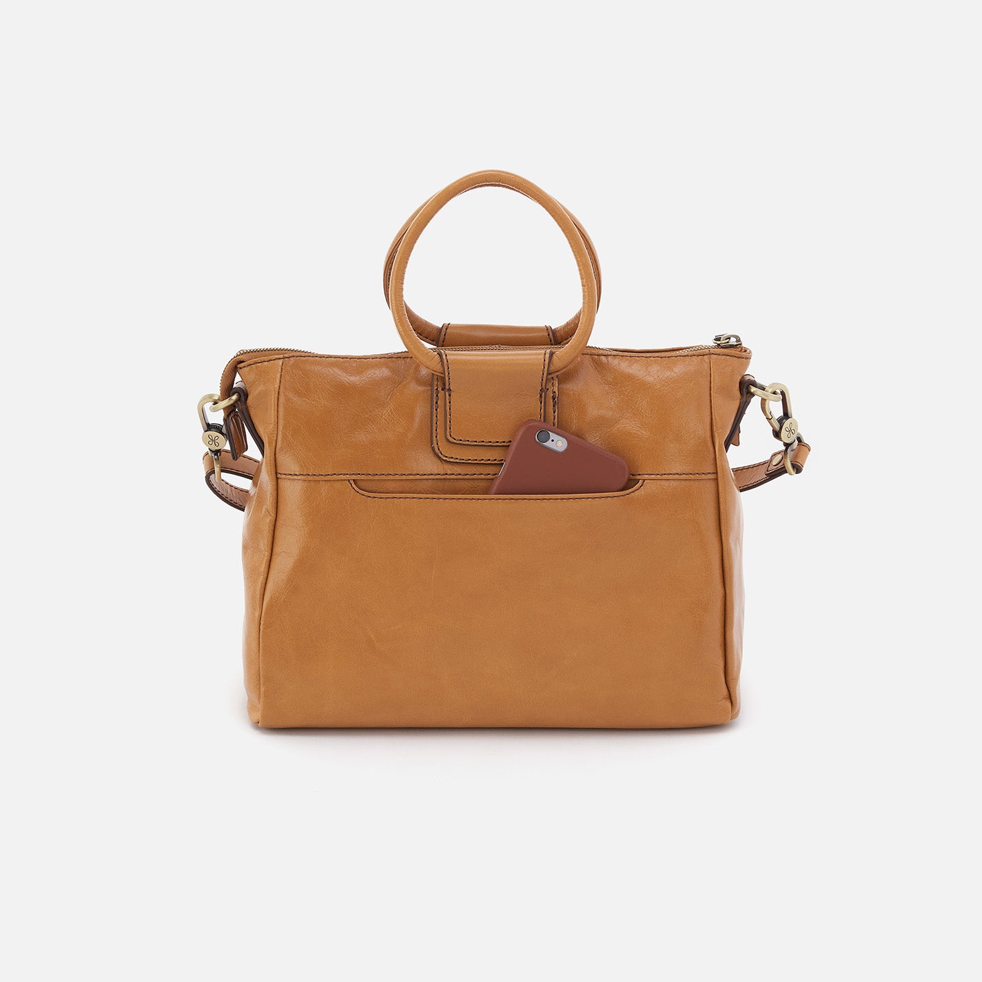 Sheila Medium Satchel in Polished Leather - Natural - Image 4