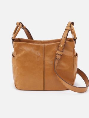 Sheila Crossbody In Polished Leather - Natural