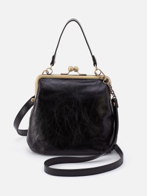 Alba Crossbody in Polished Leather - Black