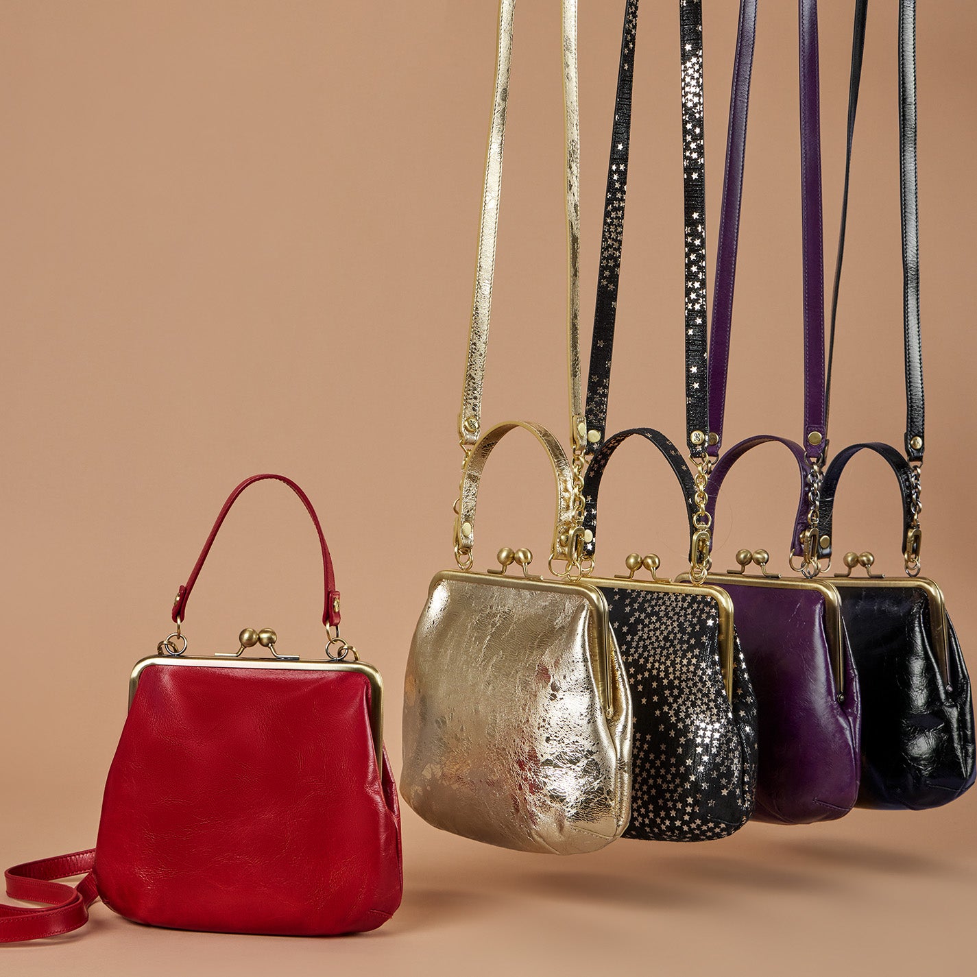 Alba Crossbody in Polished Leather - Black - Image 2