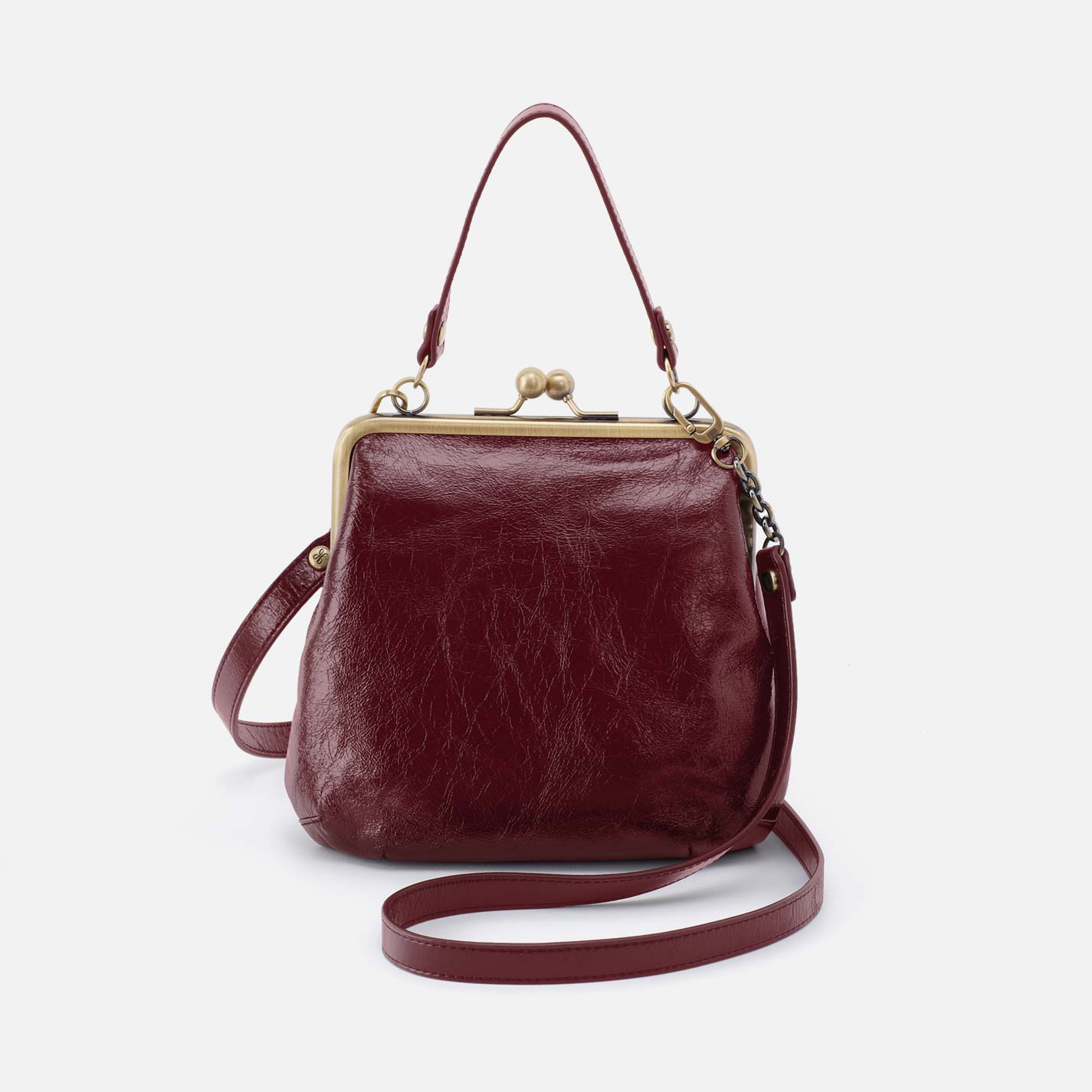Alba Crossbody in Polished Leather - Saddleberry