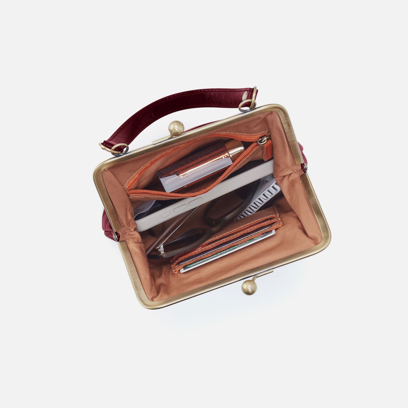 Alba Crossbody in Polished Leather - Saddleberry - Image 3