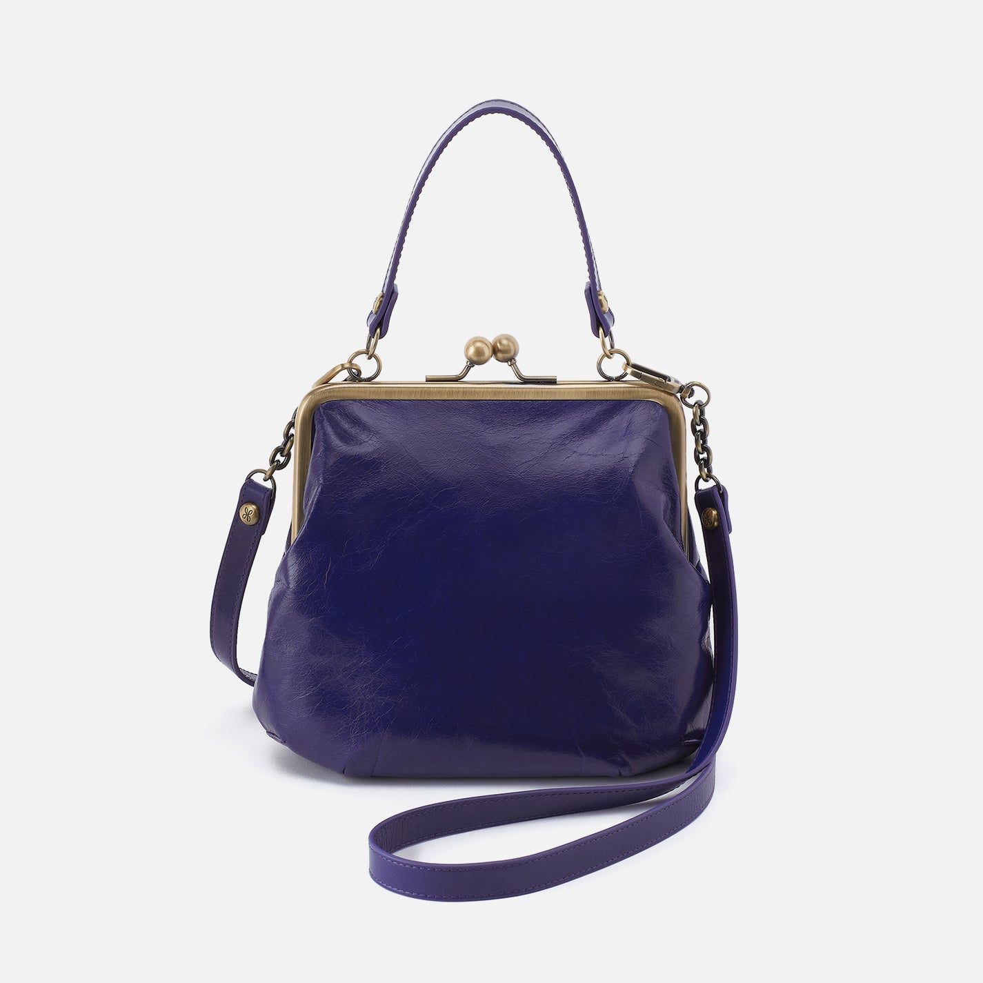 Alba Crossbody in Polished Leather - Winter Violet