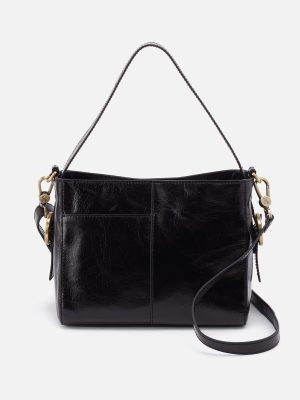 Render Small Crossbody In Polished Leather - Black