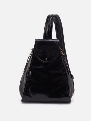 Betta Backpack In Polished Leather - Black