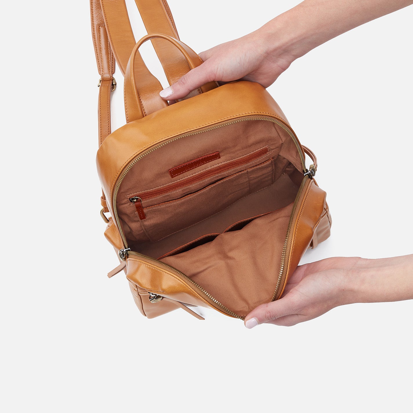 Billie Backpack In Polished Leather - Natural - Image 4