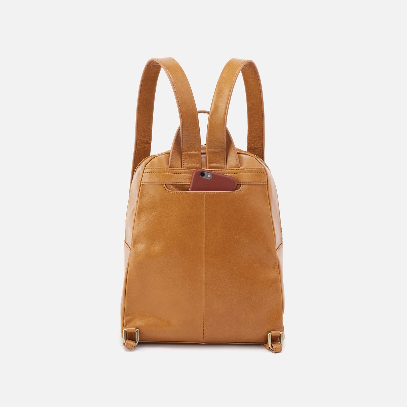 Billie Backpack In Polished Leather - Natural - Image 5