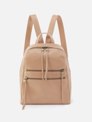 Billie Backpack In Polished Leather - Sand