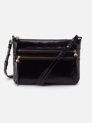 Billie Crossbody In Polished Leather - Black