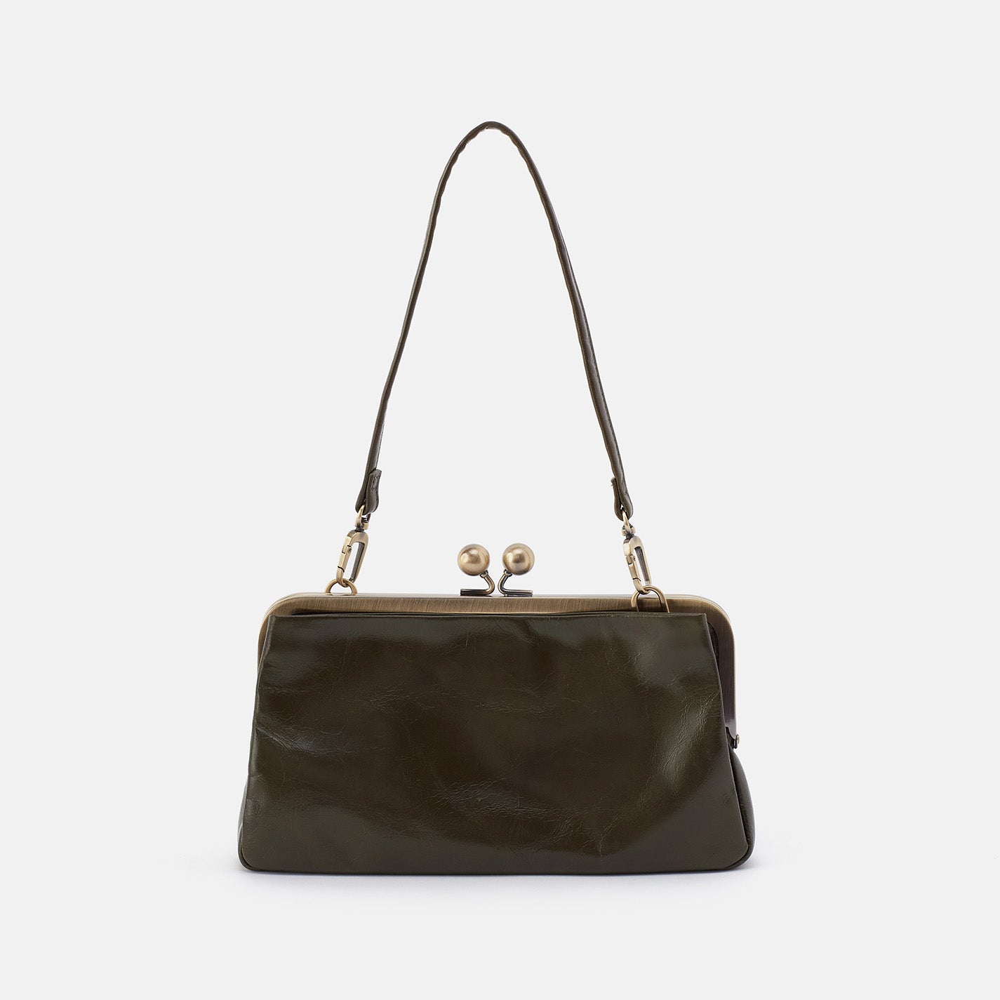 Lauren Frame Crossbody In Polished Leather - Deep Moss - Image 6