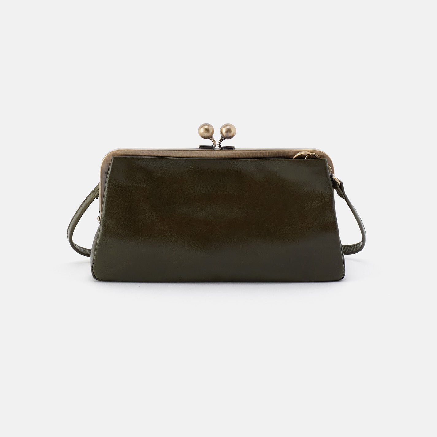 Lauren Frame Crossbody In Polished Leather - Deep Moss - Image 7