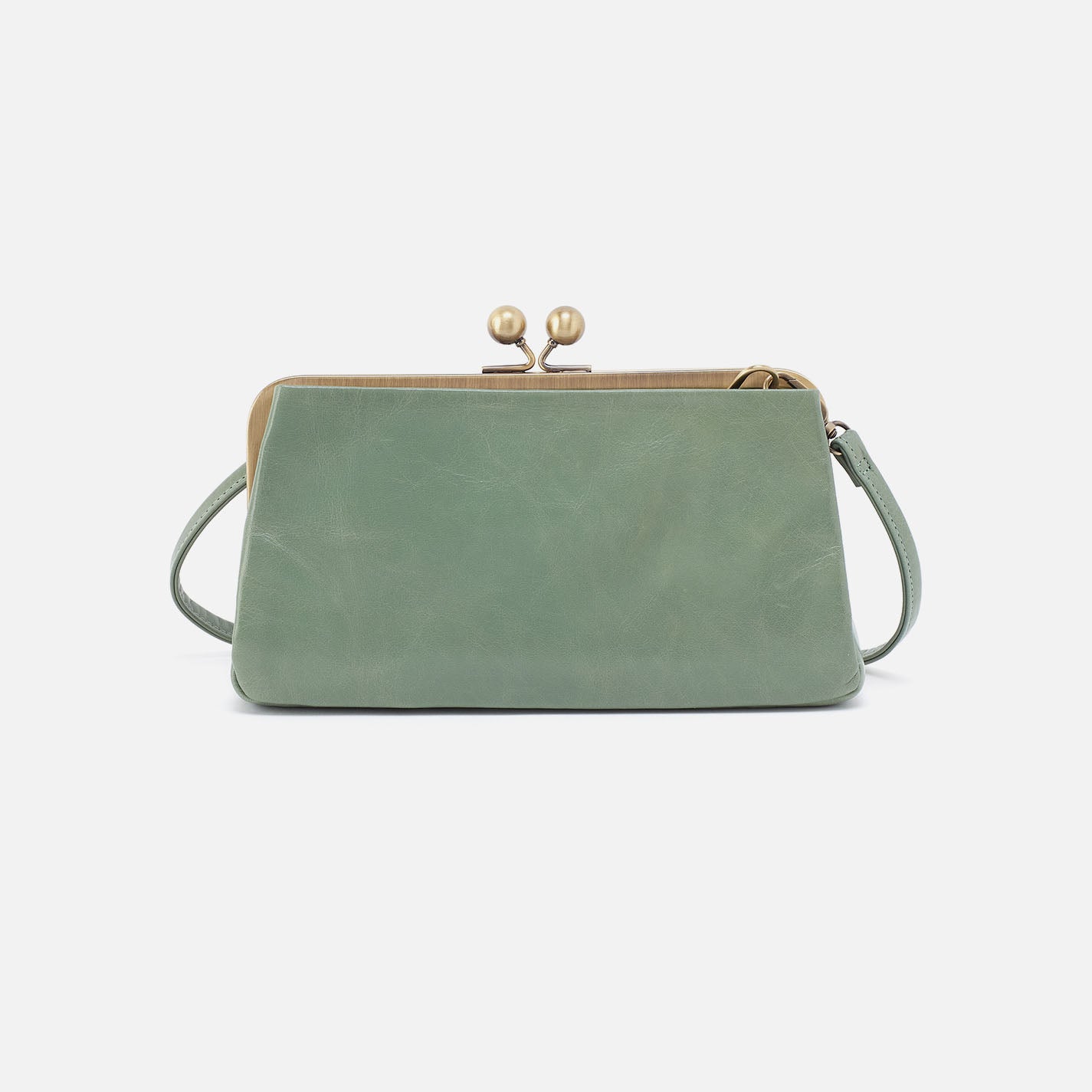 Lauren Frame Crossbody In Polished Leather - Jade - Image 5