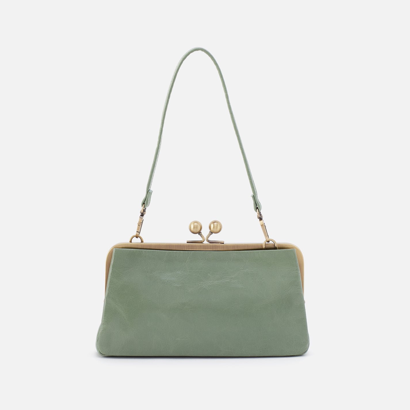 Lauren Frame Crossbody In Polished Leather - Jade - Image 6