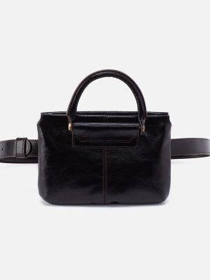 Sheila Belt Bag In Polished Leather - Black