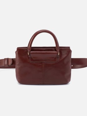 Sheila Belt Bag In Polished Leather - Chocolate