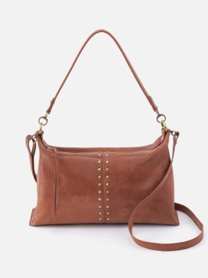 Avon Shoulder Bag in Buffed Leather - Burnished Saddle