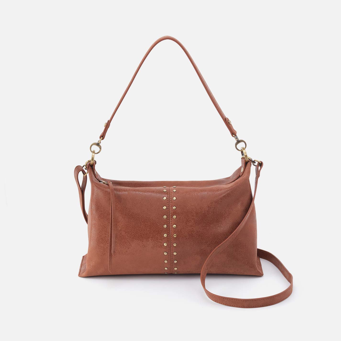 Avon Shoulder Bag in Buffed Leather - Burnished Saddle