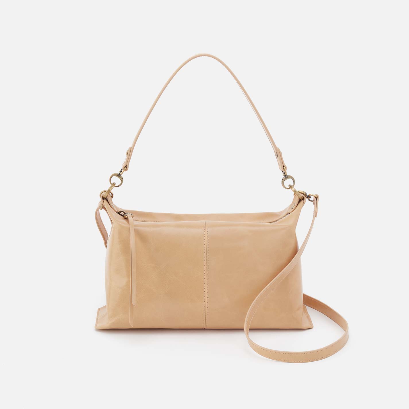 Avon Shoulder Bag in Polished Leather - Desert Sand