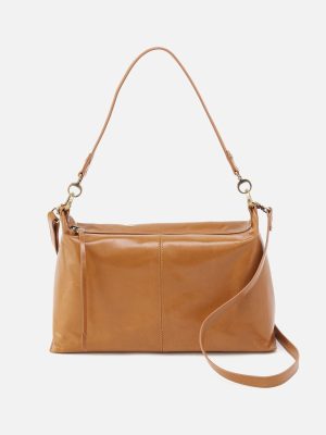 Avon Shoulder Bag In Polished Leather - Natural