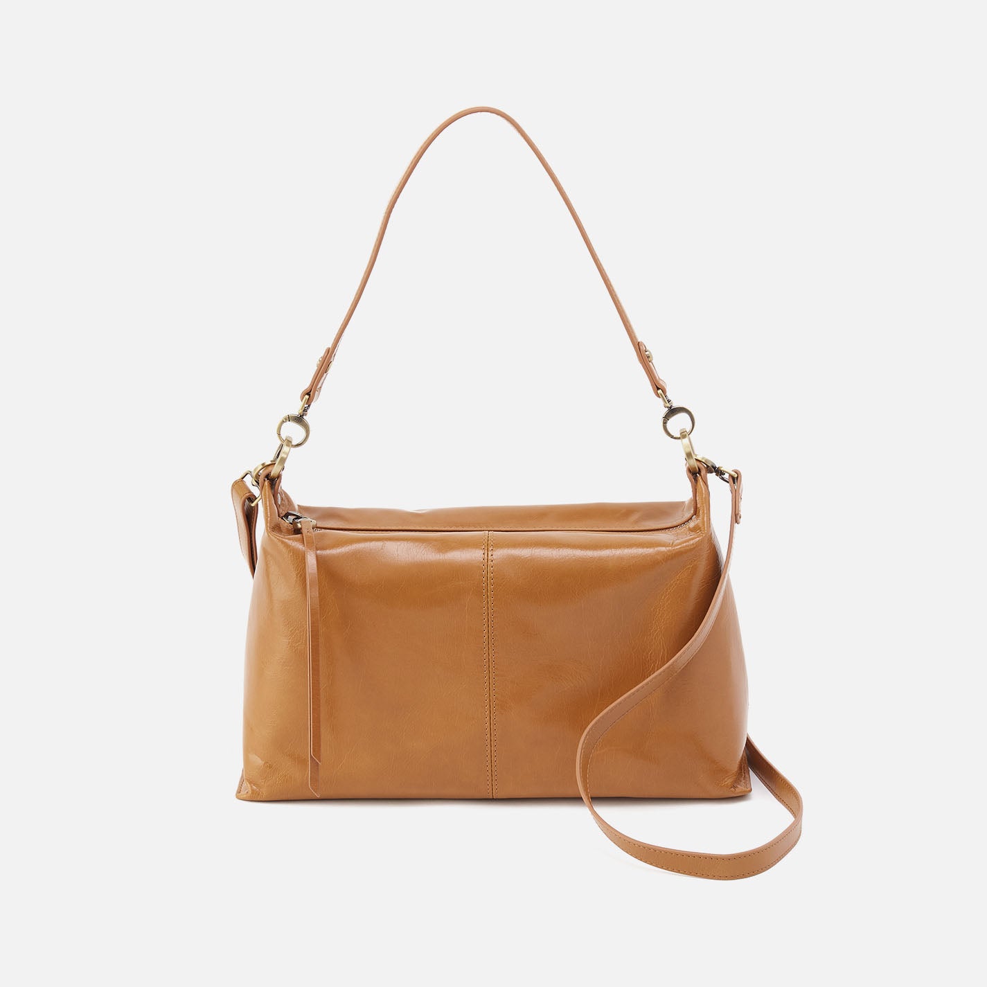 Avon Shoulder Bag In Polished Leather - Natural