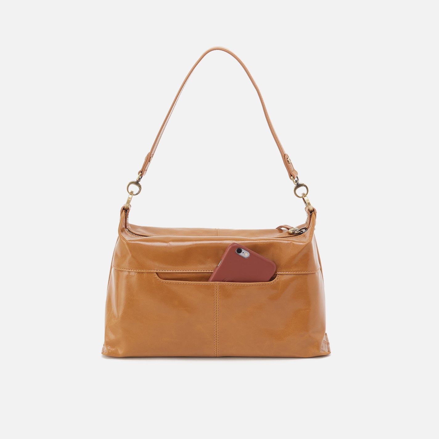 Avon Shoulder Bag In Polished Leather - Natural - Image 5