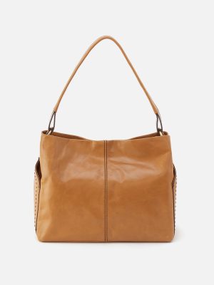 Seneca Shoulder Bag In Polished Leather - Natural