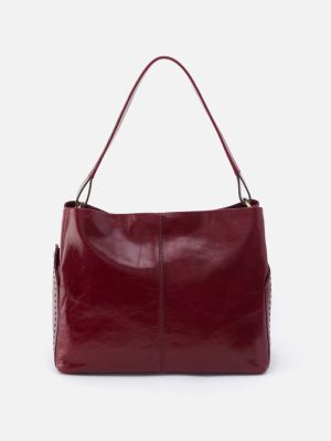Seneca Shoulder Bag in Polished Leather - Saddleberry