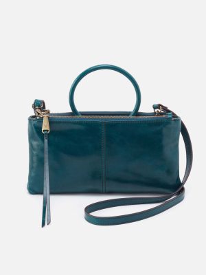 Sable Crossbody in Polished Leather - Wild Bluegrass
