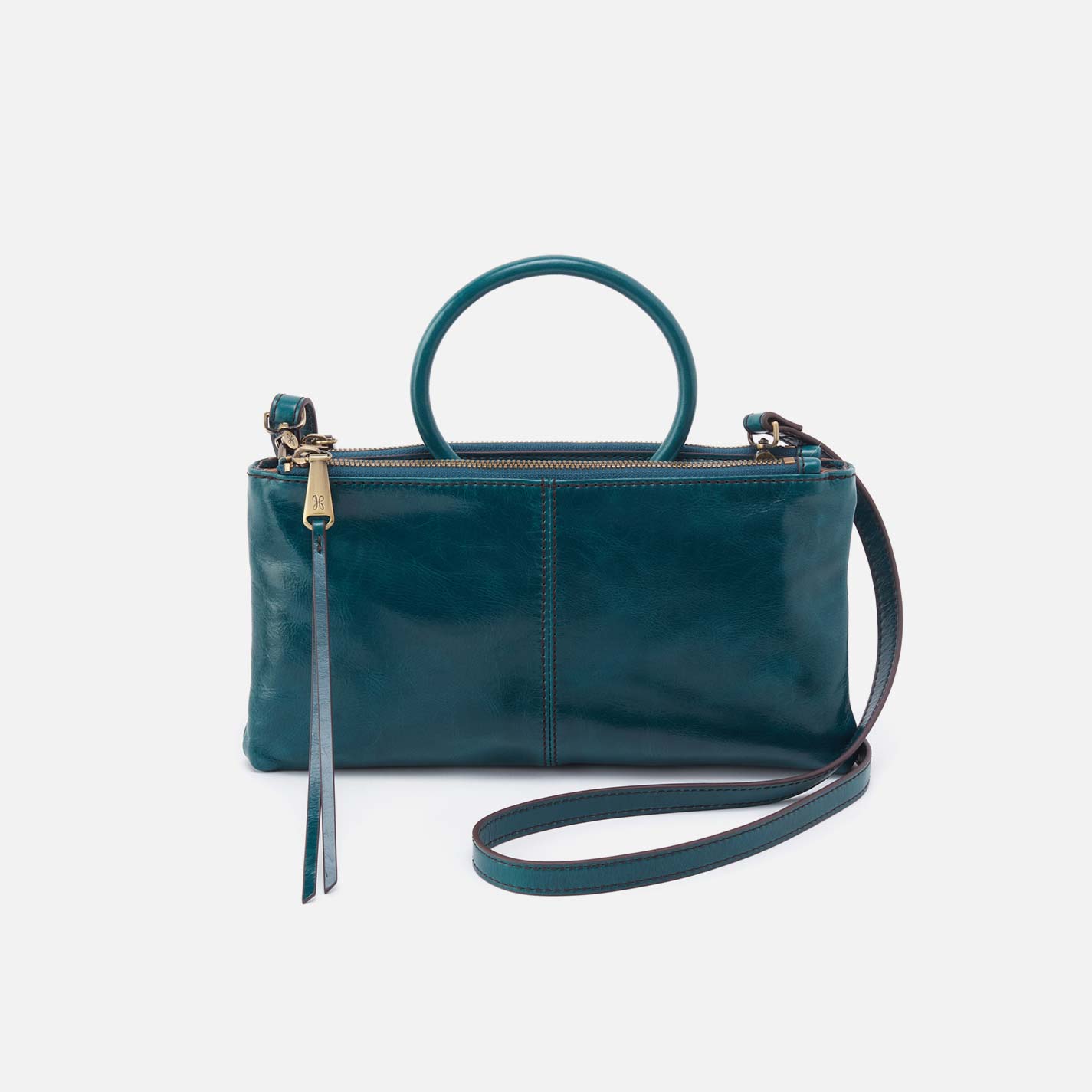 Sable Crossbody in Polished Leather - Wild Bluegrass