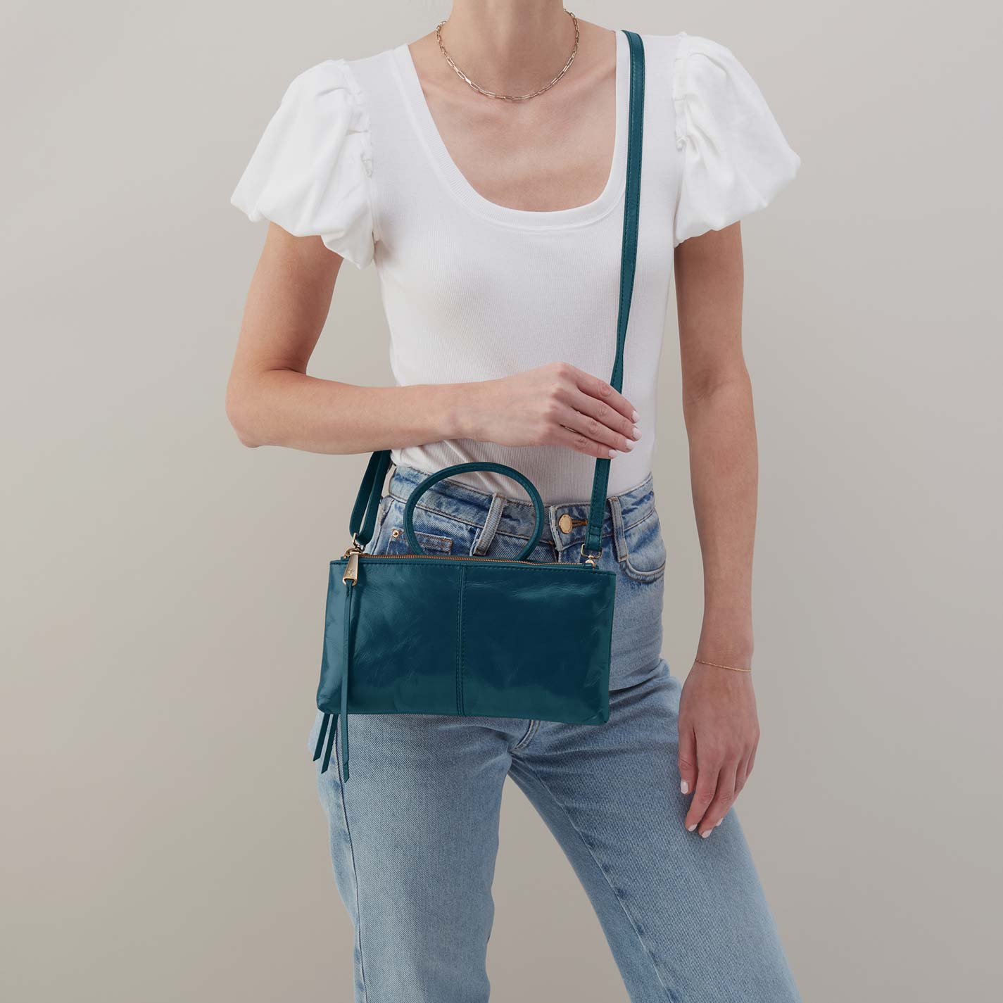 Sable Crossbody in Polished Leather - Wild Bluegrass - Image 2