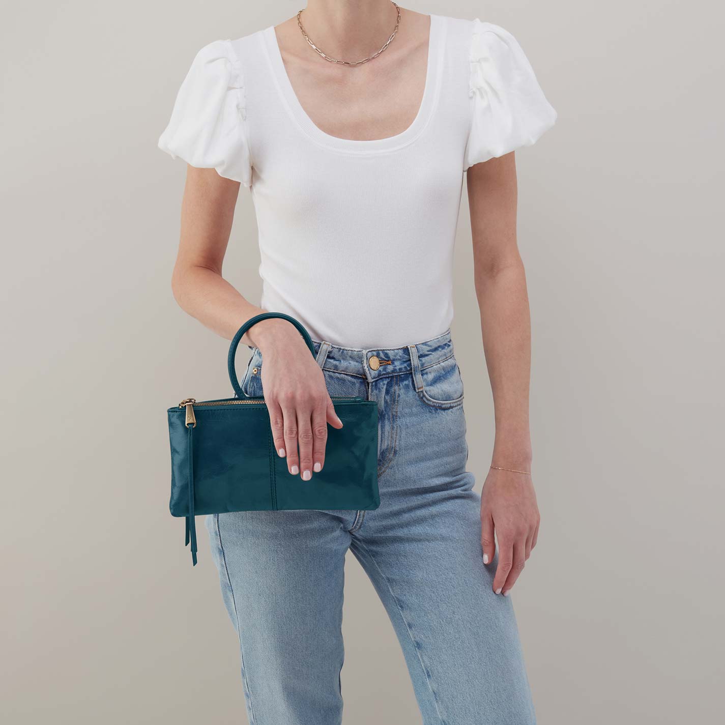 Sable Crossbody in Polished Leather - Wild Bluegrass - Image 5