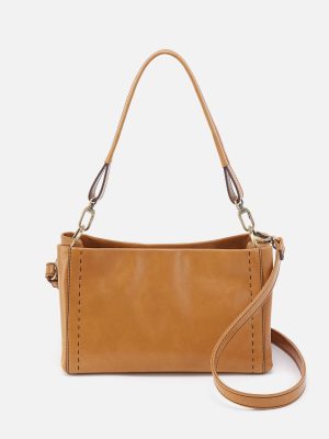 Seneca Shoulder Crossbody In Polished Leather - Natural