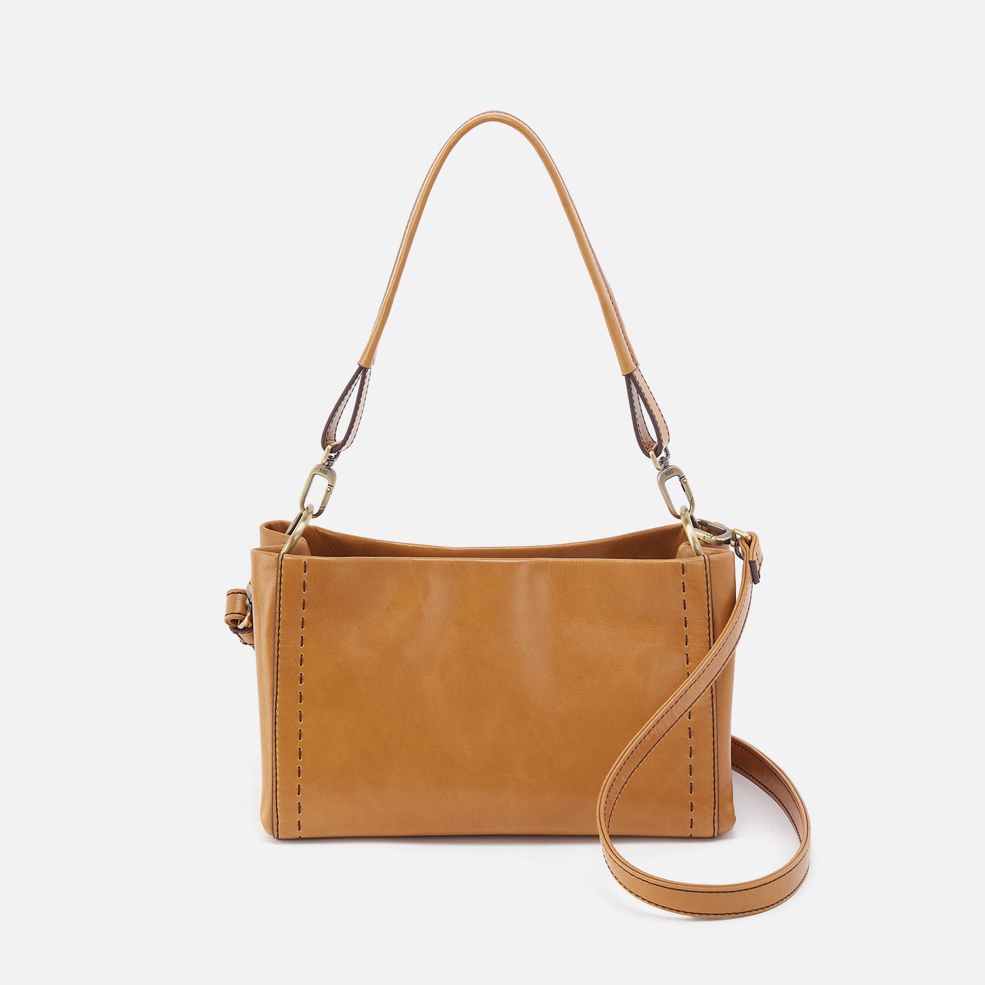 Seneca Shoulder Crossbody In Polished Leather - Natural