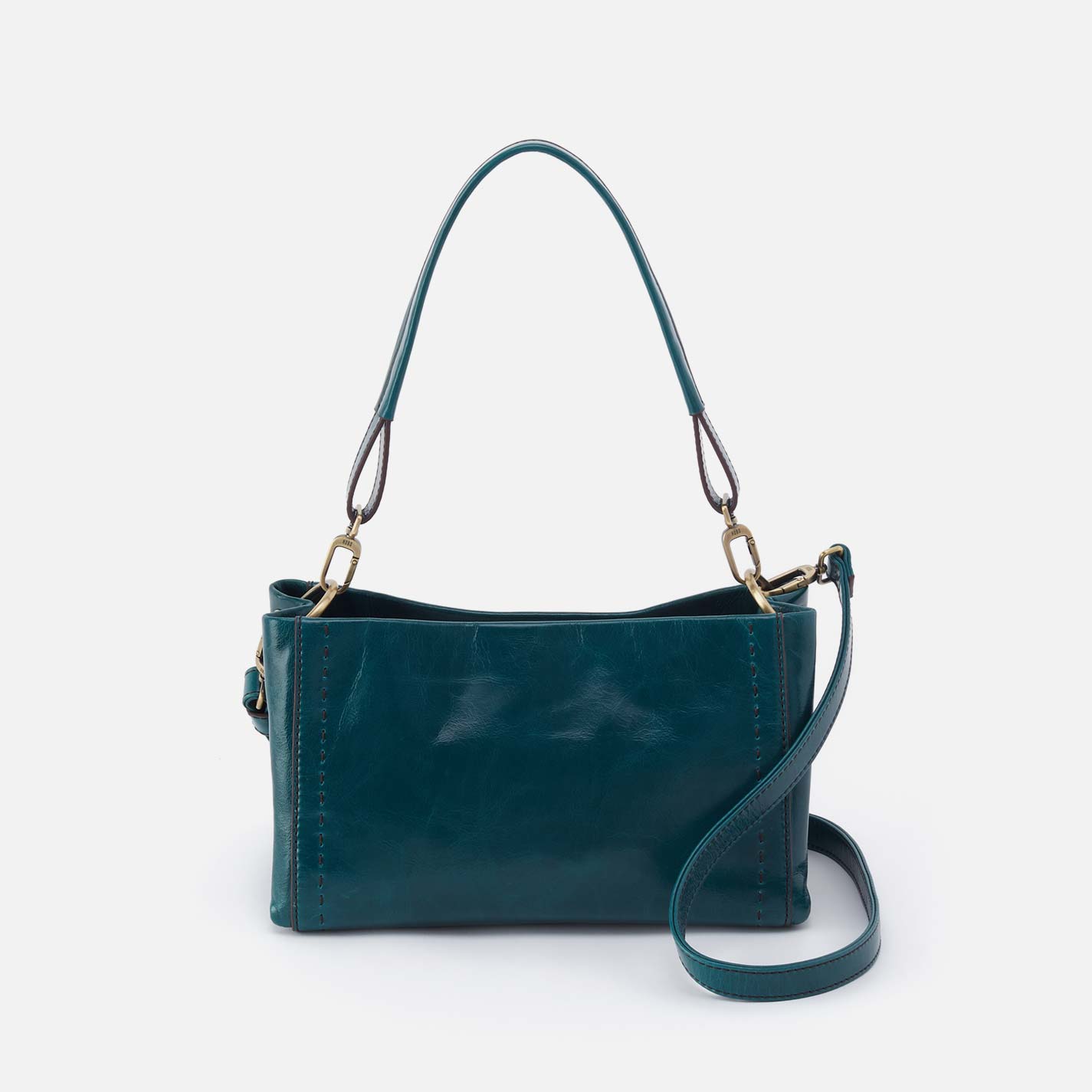 Seneca Shoulder Crossbody in Polished Leather - Wild Bluegrass