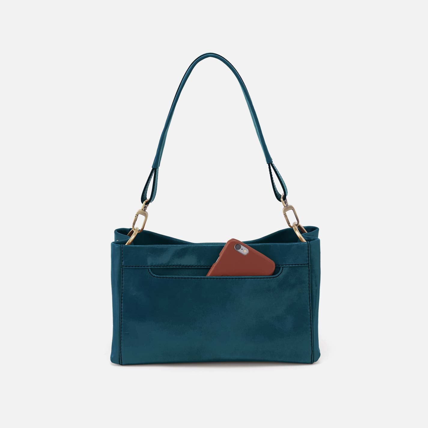 Seneca Shoulder Crossbody in Polished Leather - Wild Bluegrass - Image 4