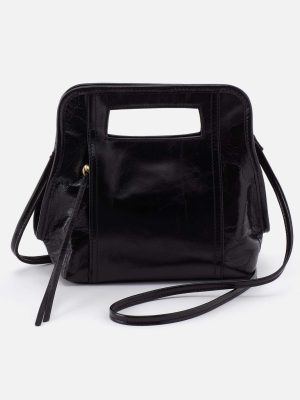 Ace Crossbody in Polished Leather - Black