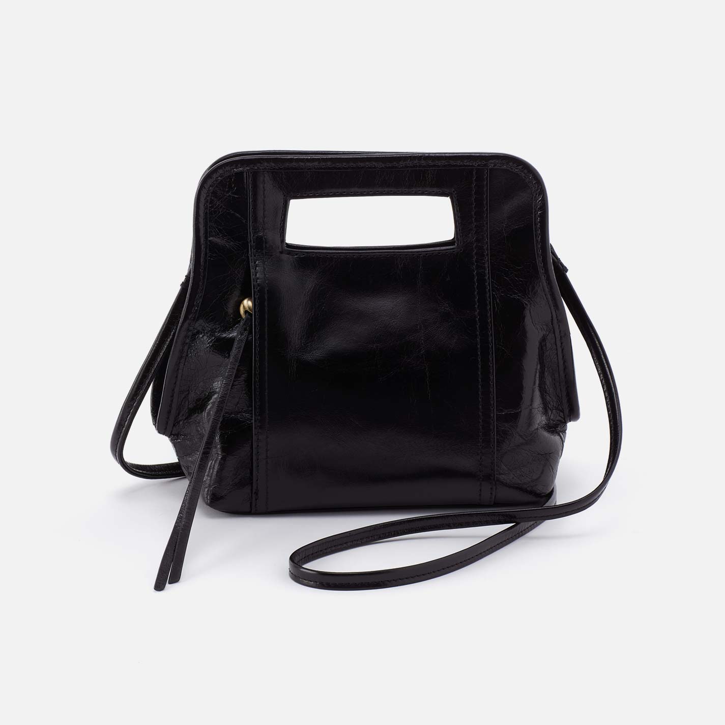 Ace Crossbody in Polished Leather - Black