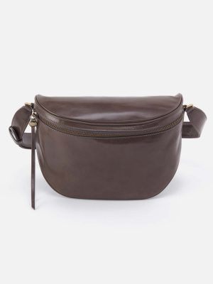 Juno Belt Bag in Polished Leather - Hearthstone