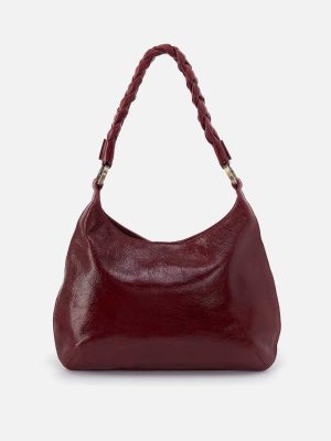 Madison Shoulder in Aniline Gloss Leather - Garnet Gloss