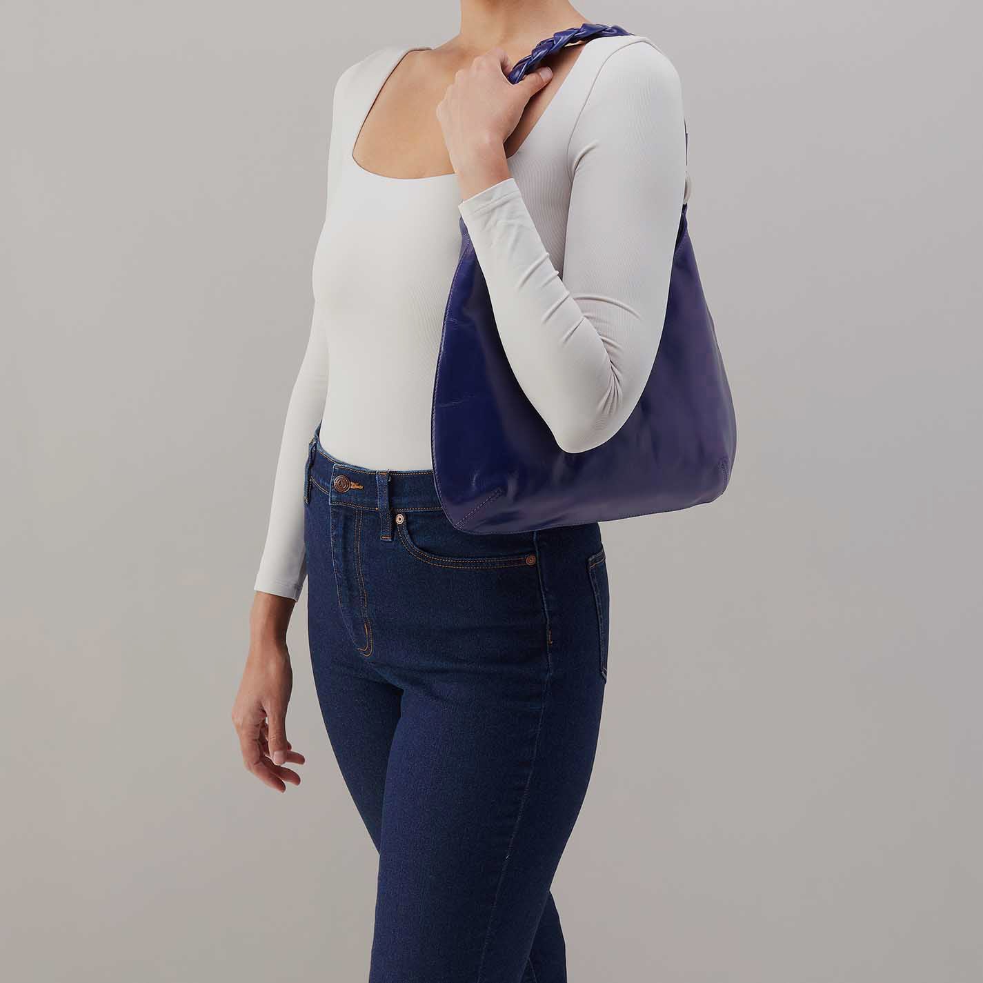 Madison Shoulder in Polished Leather - Winter Violet - Image 3