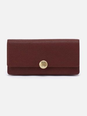 Hutton Large Wallet in Micrograin Leather - Brown Bear